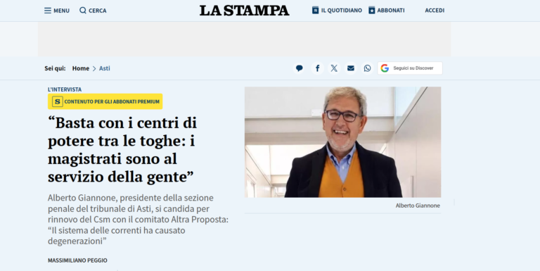“Basta con i centri di potere tra le toghe: i magistrati sono al servizio della gente”